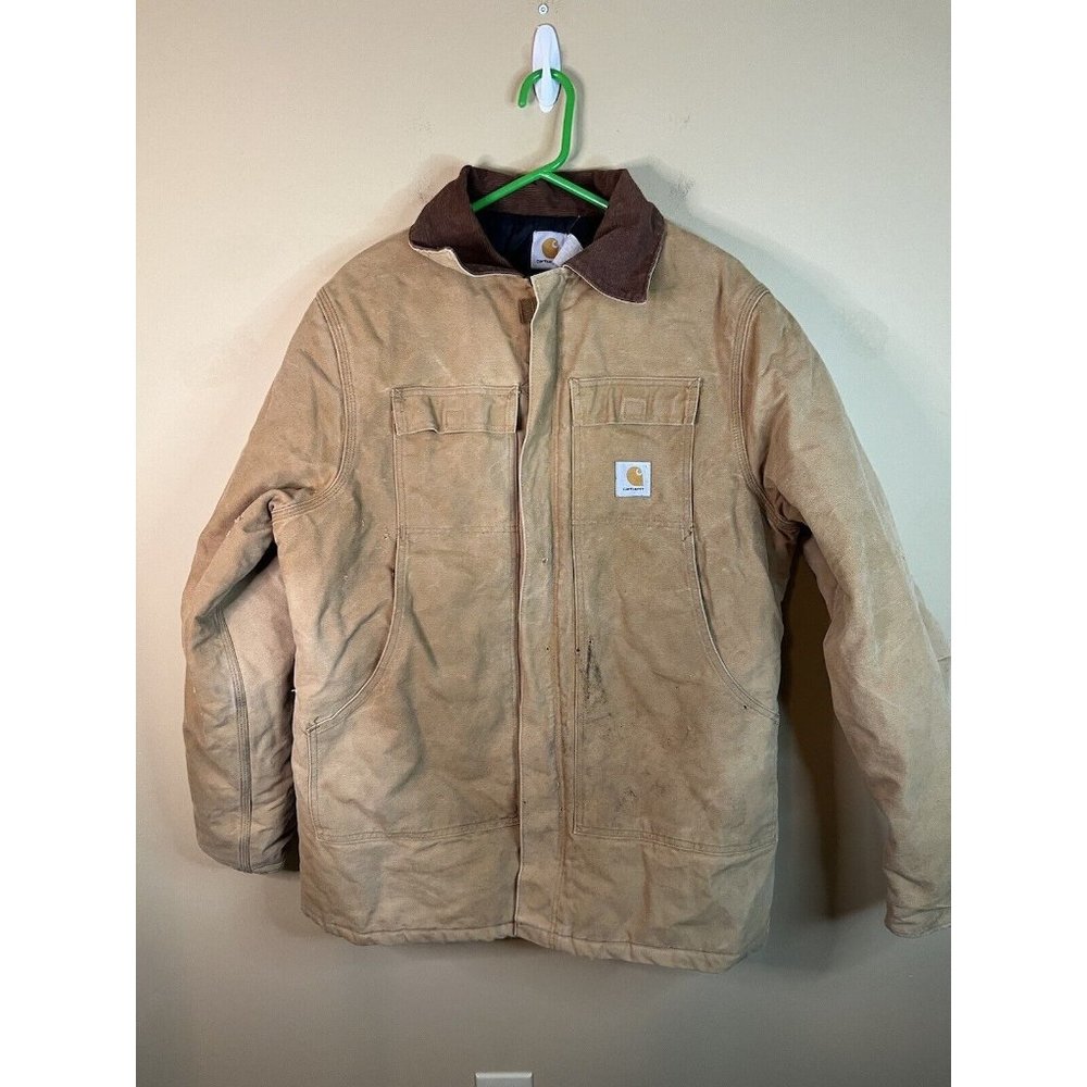 Vintage Carhartt Jacket Lg Quilt Lined Tan Brown